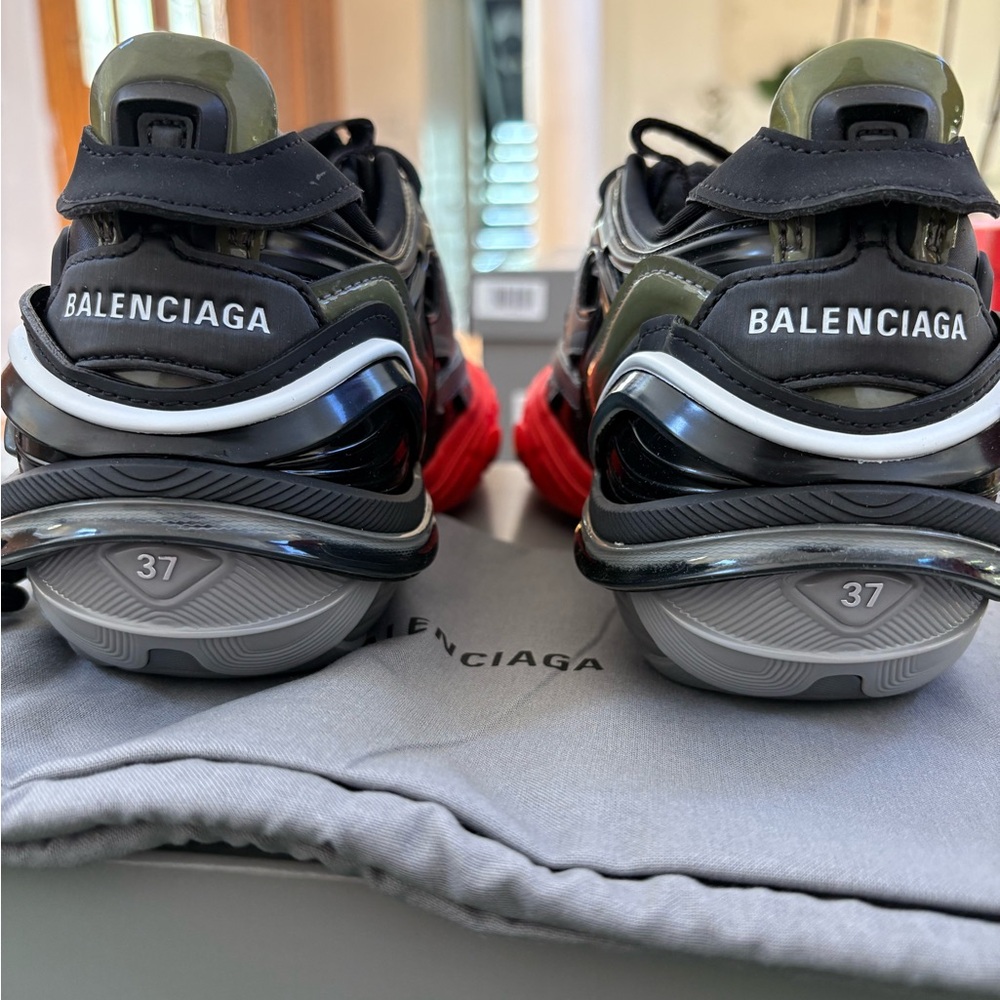 Balenciaga Black and Red TYREX Sneakers